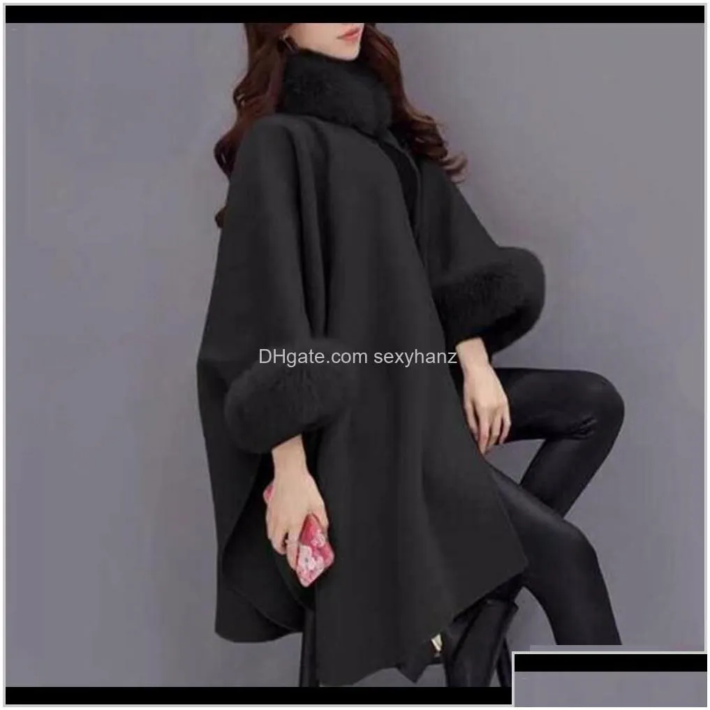 womens wool blends xxl plus size long winter coat women cotton overcoat camel knitwear shawl cape feminino warm outerwear poncho femme