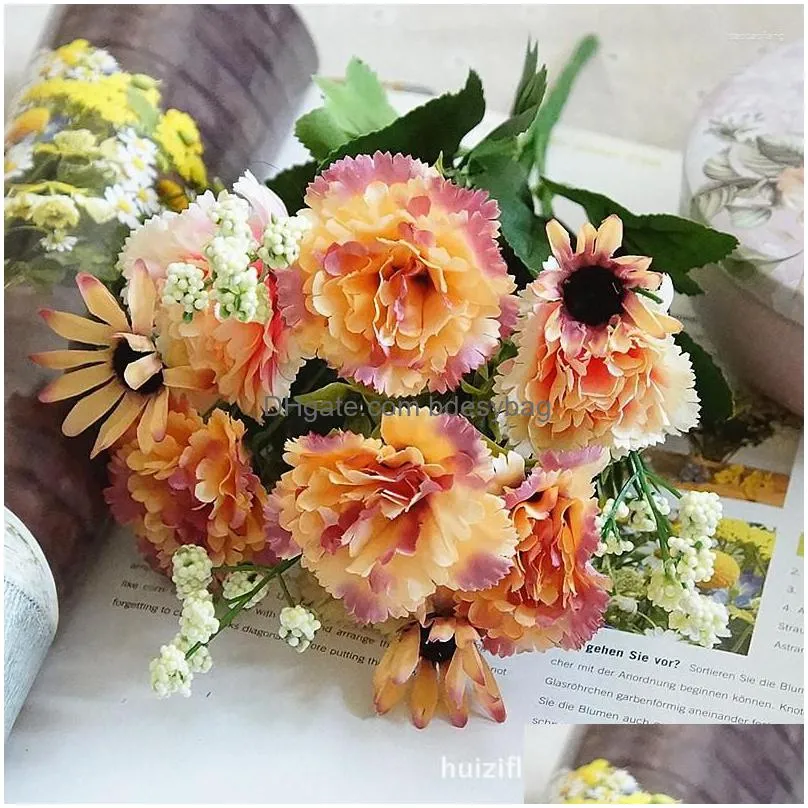 decorative flowers 1pc carnation artificial flower branch home el decoration floral arrangement ornament wedding pography props