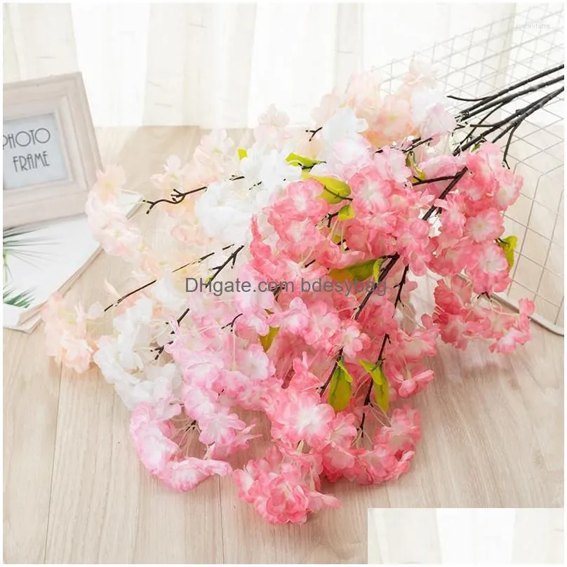 decorative flowers 100cm artificial cherry blossom branch wedding decoration simulation plants plastic fake