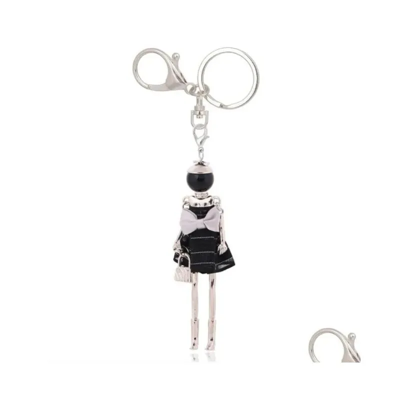 keychains ylwhjj brand cute doll key chain handmade fashionista dress keychain for women beauty fashion statement jewelry ring