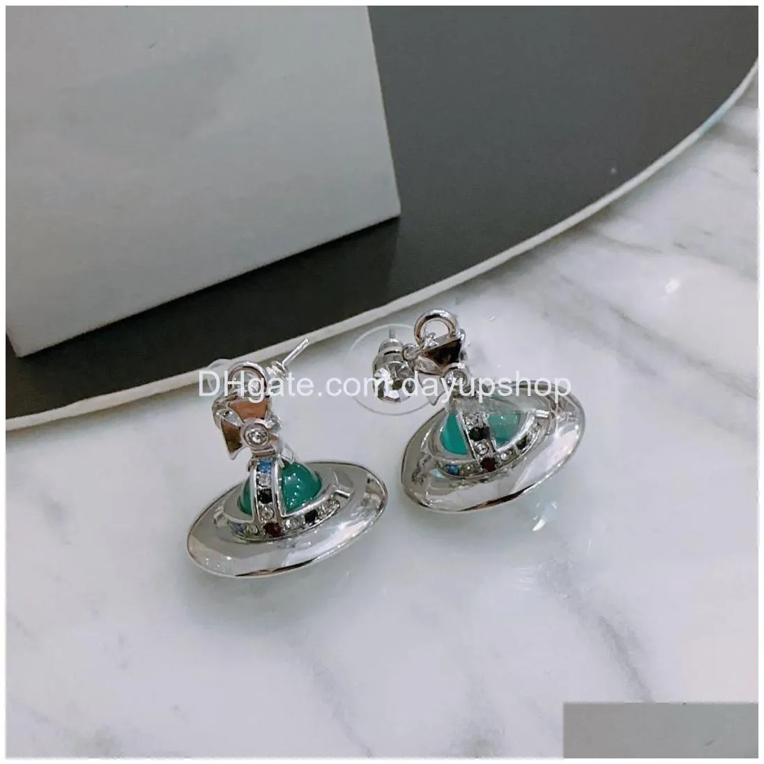 designer trend stud earrings vivian luxury women fashion jewelry earing metal pearl earring cjeweler westwood woman dgdsw