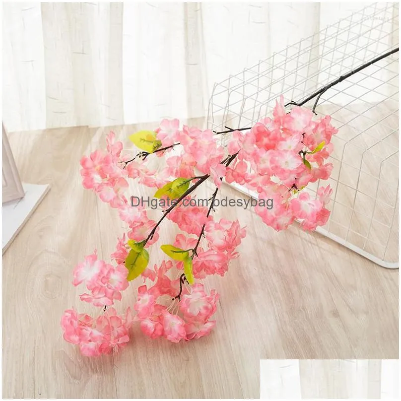 decorative flowers 100cm artificial cherry blossom branch wedding decoration simulation plants plastic fake