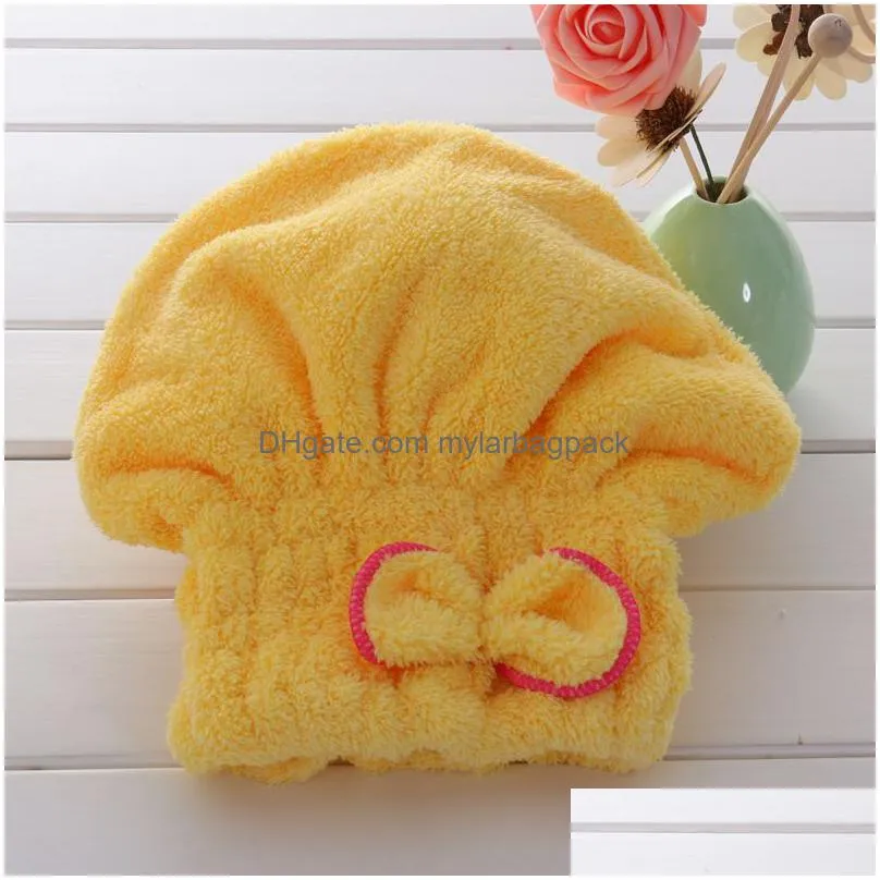 home textile microfiber solid hair turban quickly dry hair hat wrapped towel 6 colors available superfine fiber fabrics wa0637