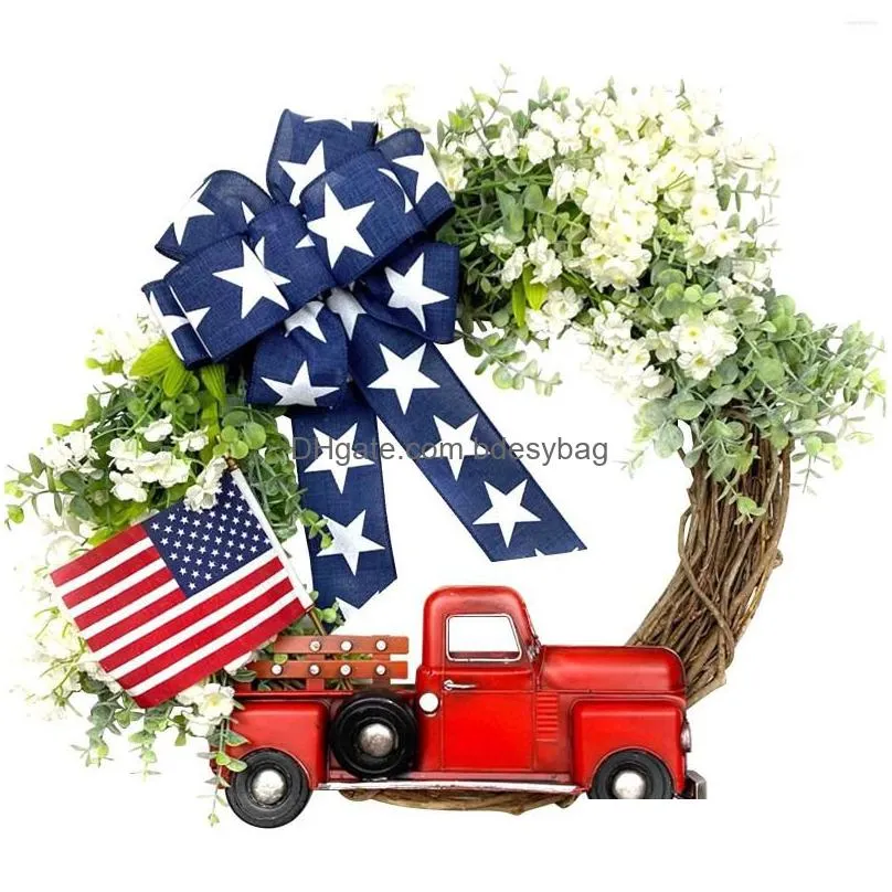 decorative flowers bowtie card car door hanging wreath independence day flag wagon wheel christmas heart for front large mini wreaths