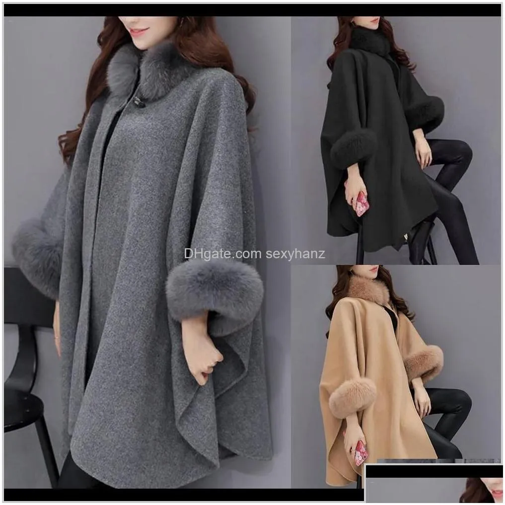 womens wool blends xxl plus size long winter coat women cotton overcoat camel knitwear shawl cape feminino warm outerwear poncho femme