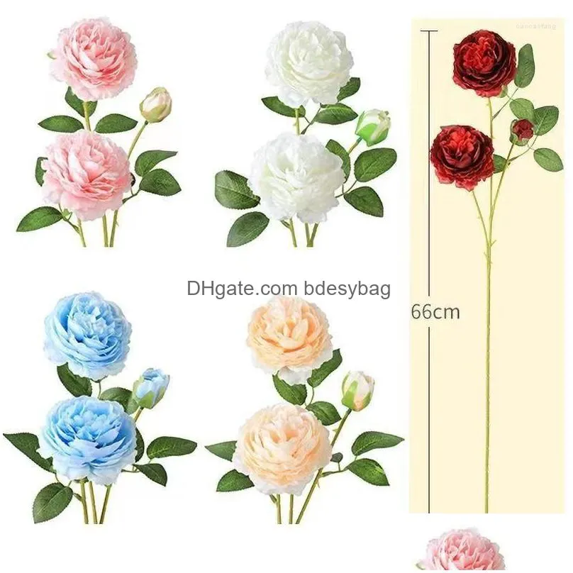 decorative flowers 7 pcs artificial peony roses wedding party decoration mixed color plants bouquet diy valentine`s day