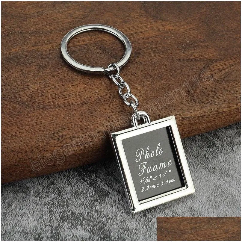 fashion keychain love heart square round oval insert p o frame keychain keyring key holder party banquet souvenir gift