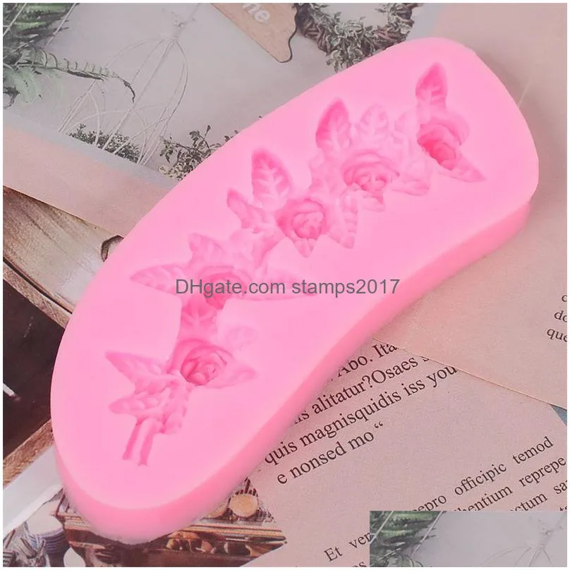 rose flower vine silicone mold handmade candy fondant gum paste cake decoration diy craft drip glue baking supplies mj1232