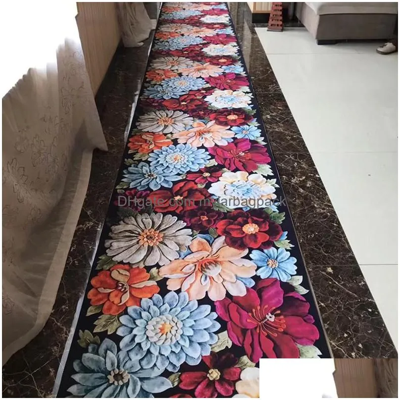 creative flower carpets european hallway doormat living room bedroom mats rugs kitchen stairs carpet anti-skid el