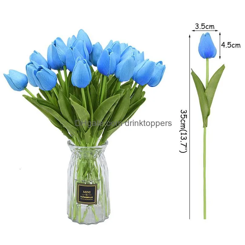 faux floral greenery 31pcs/lot tulips artificial flowers pu calla fake flowers real touch flowers for wedding decoration home party decoration favors