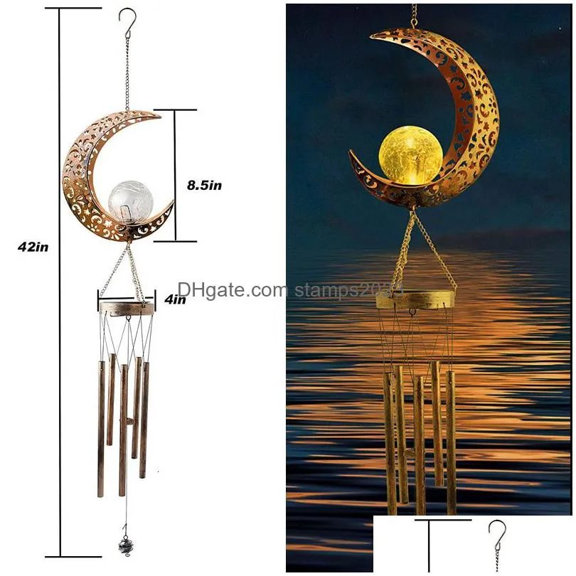 garden decorations solar outdoor lights waterproof moon sun fairy wind chimes led lights for holiday party home decor street garden decoration