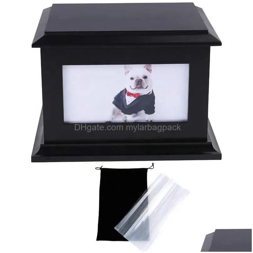 pet memorial urns for dogs or cats ashes solid wooden funeral burial urns with photo frame beautifully handmade cremation keepsake memory