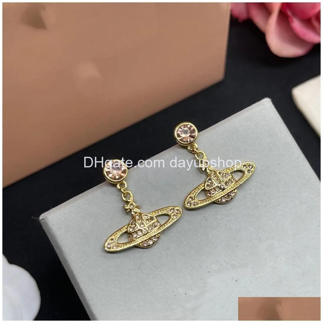 designer stud earrings vivian luxury brand women fashion jewelry earing metal pearl earring cjeweler westwood woman ohrringe dfsd34er