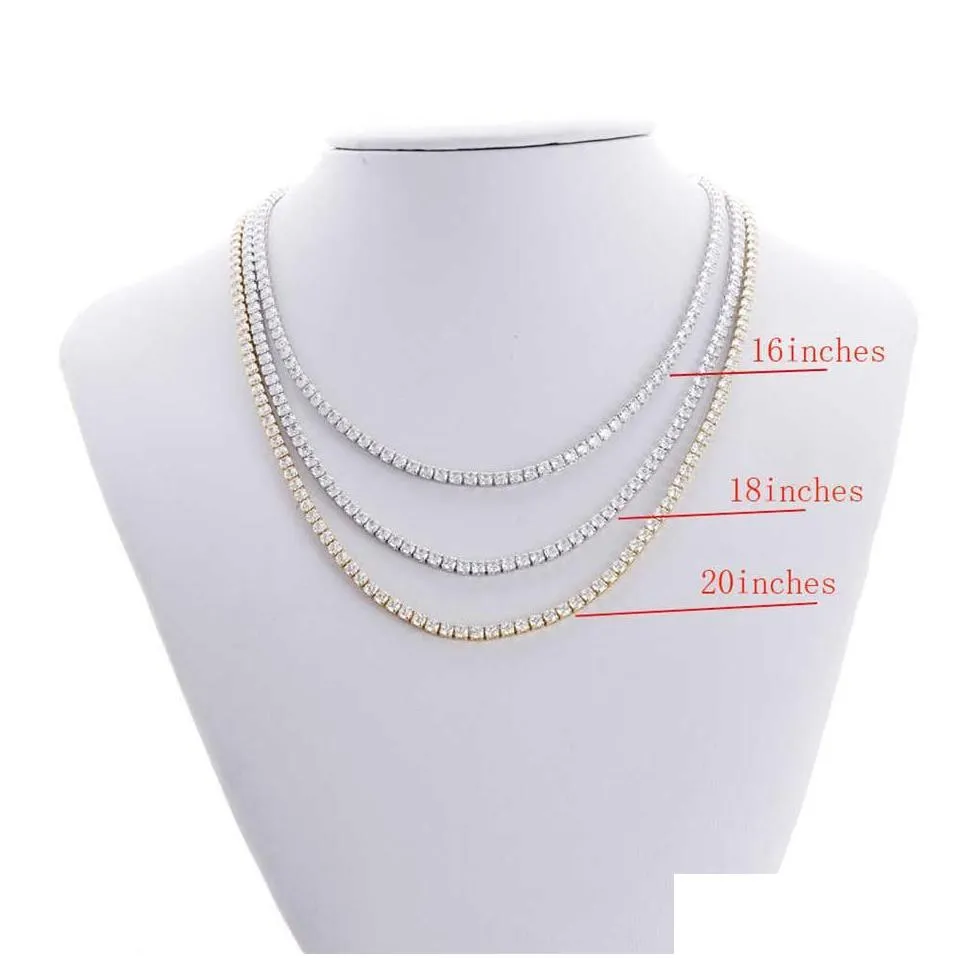 Pendant Necklaces Hiphop 18K Gold Iced Out Diamond Chain Necklace Cz Tennis For Men And Women249Q2291472 Jewelry Necklaces Pendants Otoiq