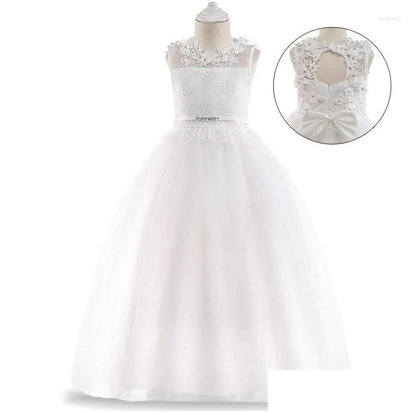 Girl`S Dresses Girl Dresses Kids Bridesmaid For Girls Princess Dress Flower Wedding Teenage Children Evening Party 8 10 12 14 Year Bab Dhtyq