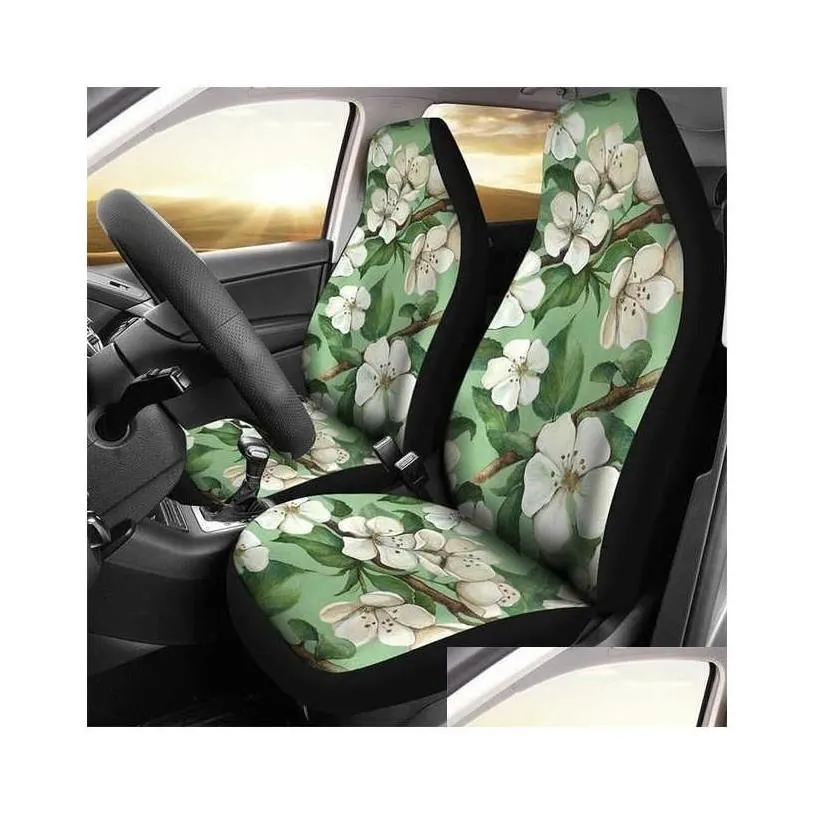 Car Seat Covers Ers Rainbow Peace Love Hippie Retro Boho Er For Women Fit Cute Colorf Floral Front Bucket Drop Delivery Mobiles Moto