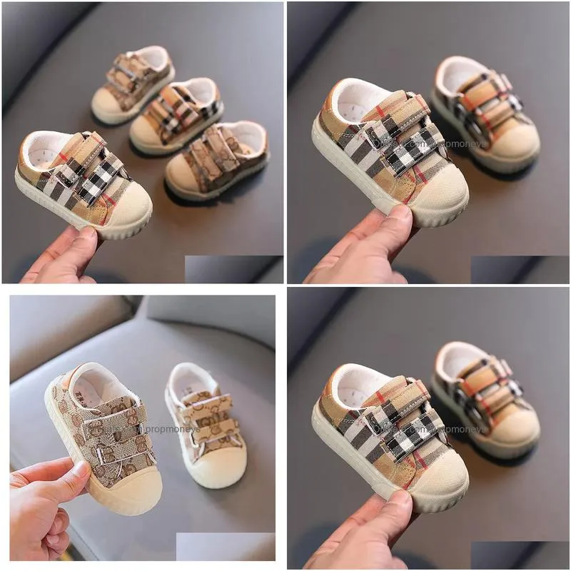 high quality kid canvas shoes sneakers plaid letter children baby shoe boys girls lightweight soft non-slip casual sneakers