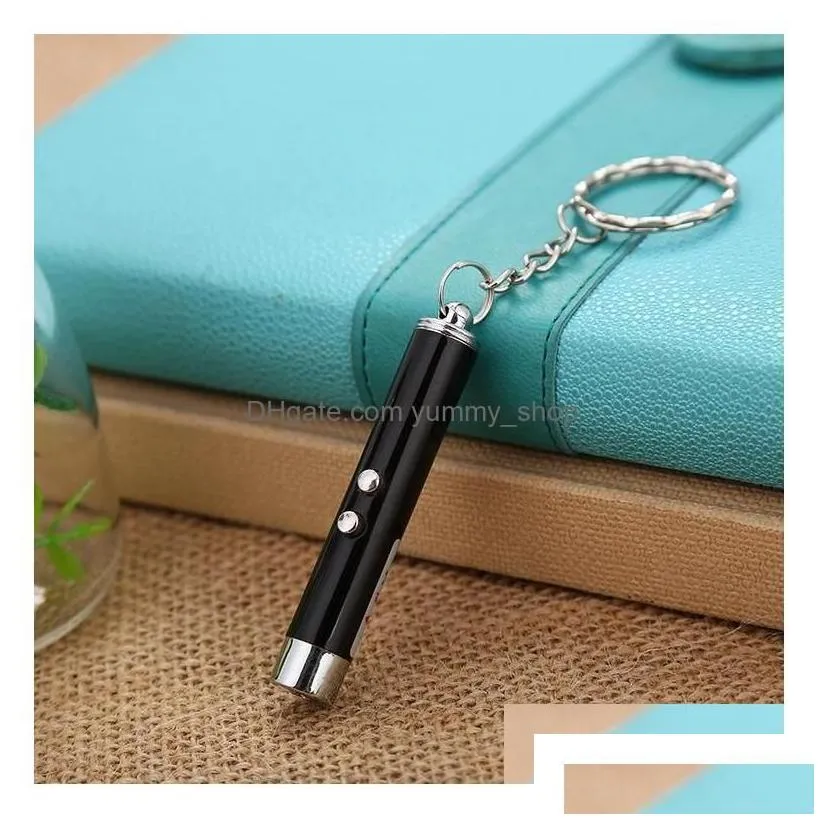 Cat Toys Mini Red Laser Pointer Pen Key Chain Funny Led Light Pet Keychain Keyring For Cats Training Play Toy Dh0185 Drop Delivery H