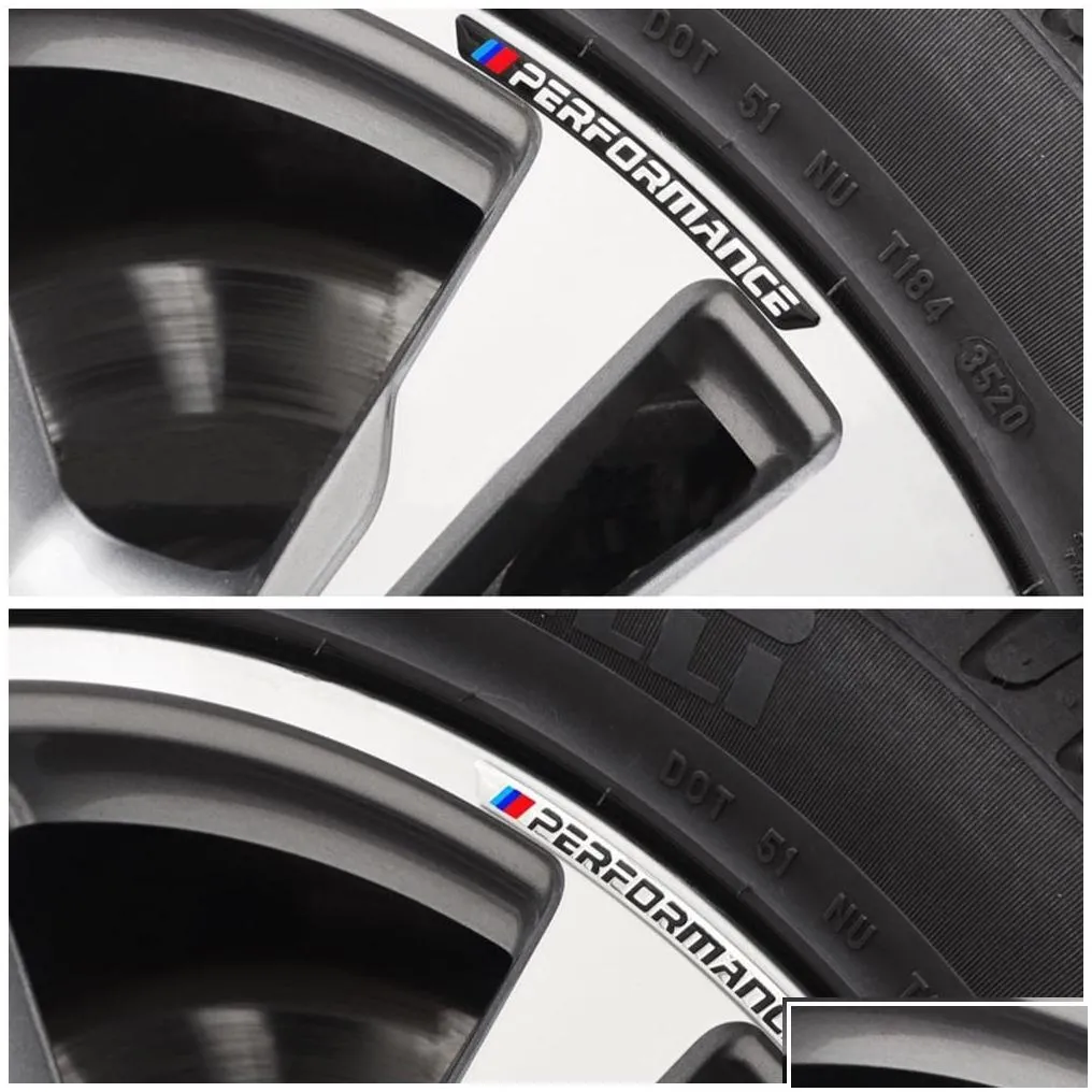 Other Exterior Accessories 4X Car Decal Sticker Wheel Wheels Rims Racing Performance For E46 E90 E60 E39 F10 F30 E36 F20 X1 X3 X5 Et