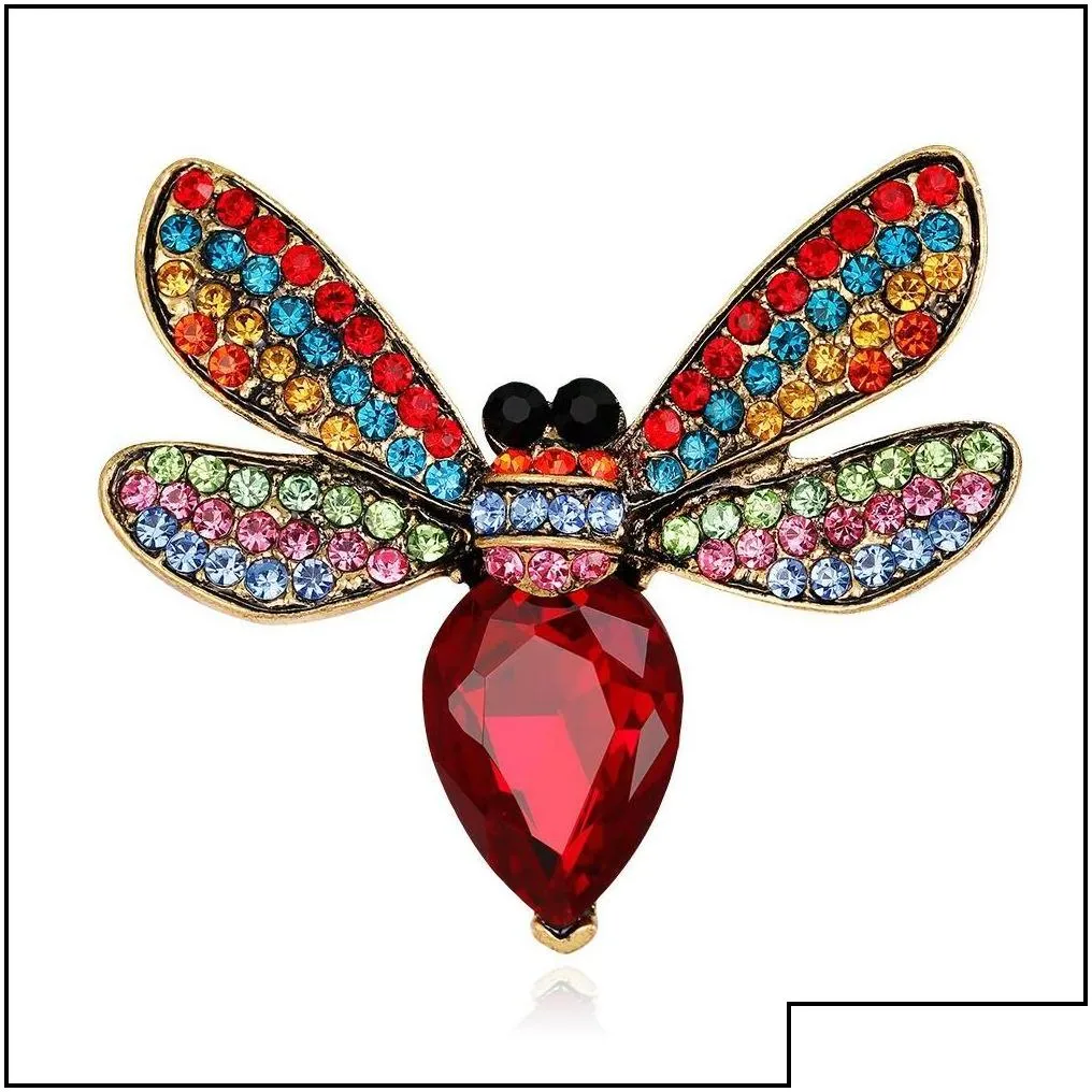 Pins Brooches Fashionable Rhinestone Bee Brooches Gifts For Women Enamel Animal Insect Spider Brooch Pin Bugs Jewelry Scarf Clip Br