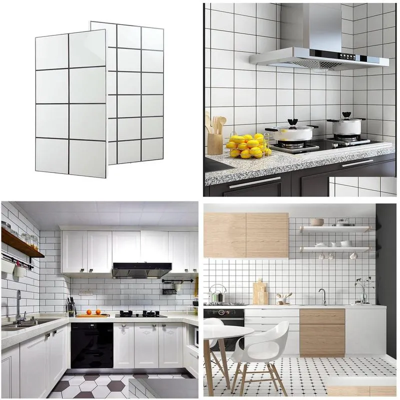 Tiles Black And White Checkered Bricks Bread Bathroom Wall Tiles Nianjiao Nordic Kitchen Home Garden Building Supplies Tiles Flooring Otyuw
