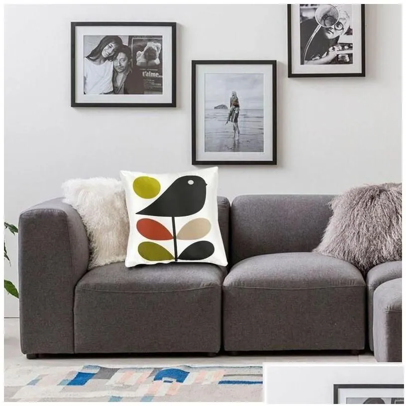 Cushion/Decorative Pillow Orla Kiely Mti Stem And Bird Cushion Er Scandinavian Flower Floor Case For Living Room Sofa Pillowcase Hom