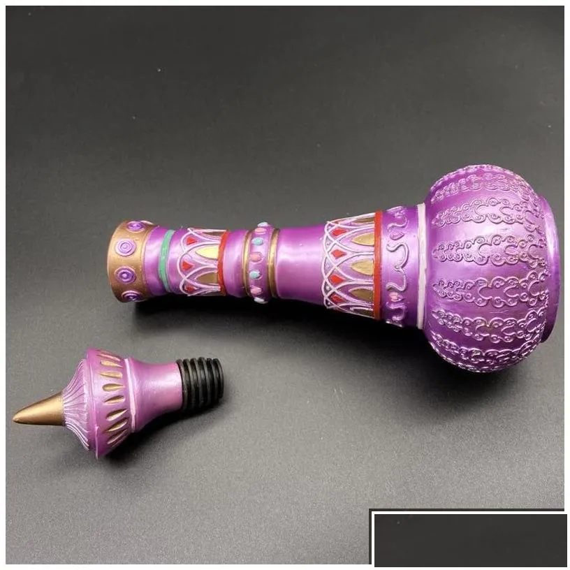 Decorative Objects Figurines Jeannie Bottle Mirrored Rich Purple I Dream Of Genie Draca Resin Handicraft Ornament Drop Delivery Ho