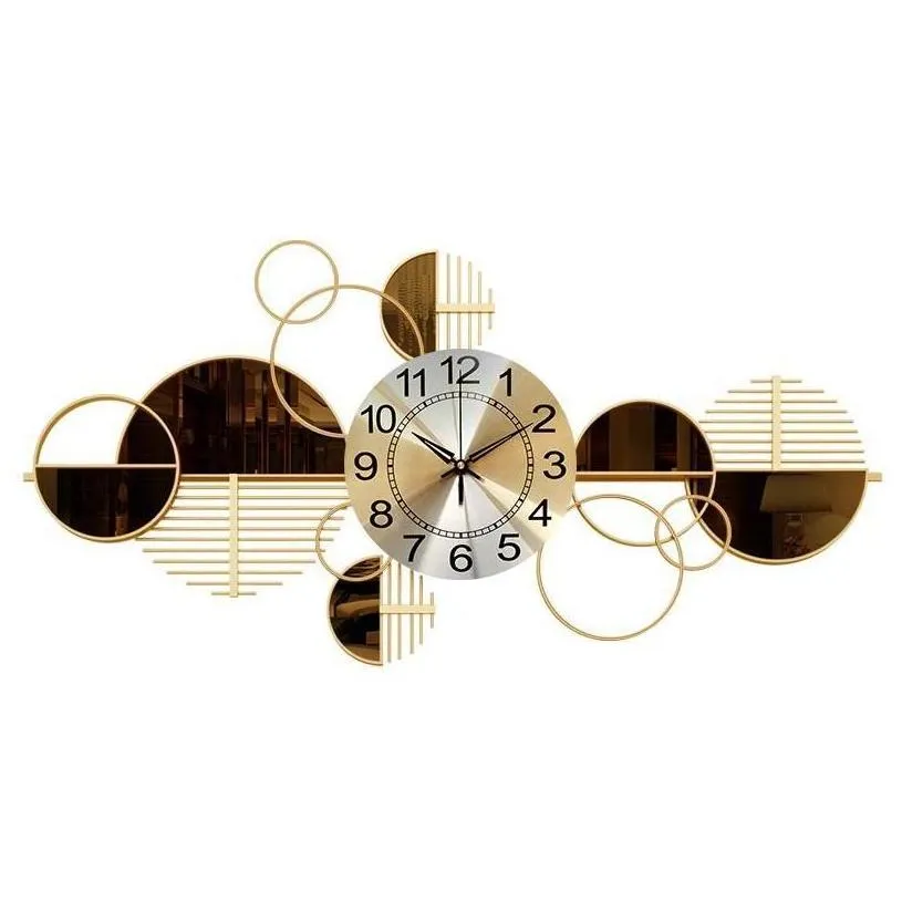Wall Clocks Nordic Light Luxury Living Room Home Decoration Personalized Creative Ironwork Clock Drop Delivery Garden Decor Dhfyq