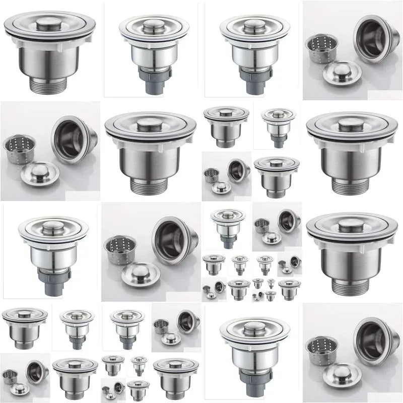 Kitchen Sinks Kitchen Sink Stainless Steel And Water Pipe Set With Leakage Plug Home Garden Building Supplies Kitchen Fixtures Otpdz