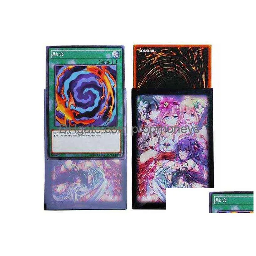 50pcs/lot anime yu-gi-oh! dark magician girl board yugioh games card sleeves card barrier card protector toy gift y1212