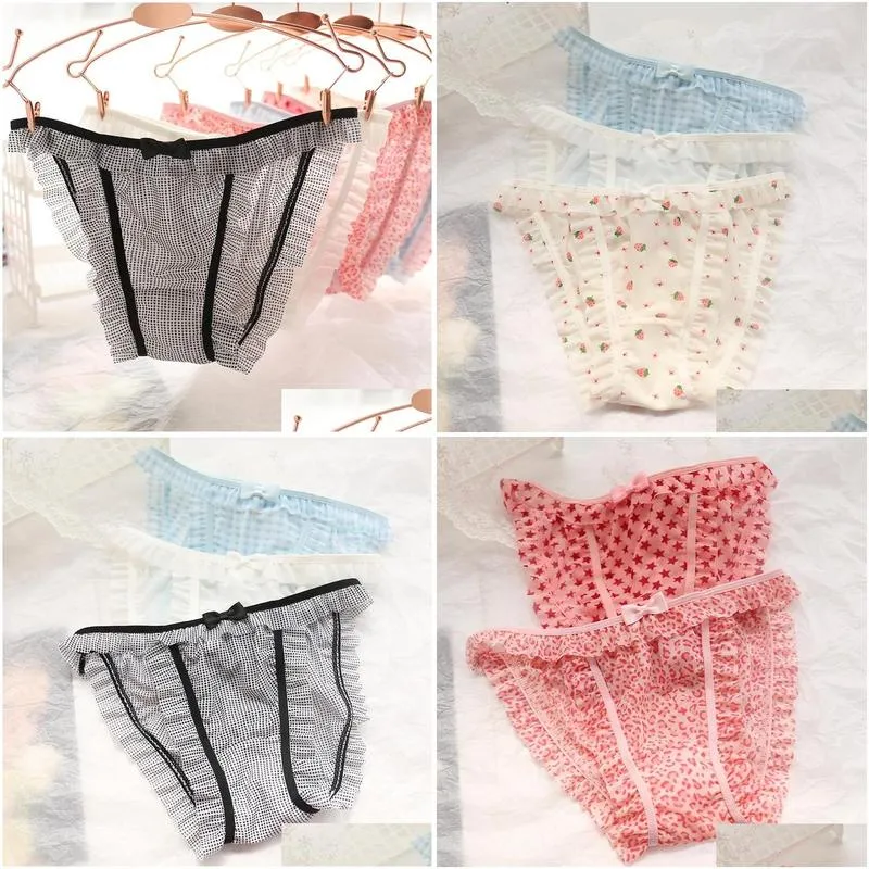 Panties Panties 3X Mesh G-String Girl Lace Underwear Female Lingerie Intimates Underpants Thong For Young Girls Pantys Baby, Kids Mate Dhczs