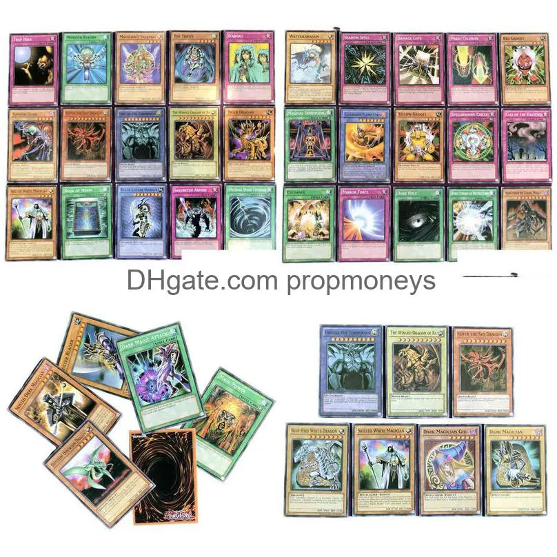 66pcs english yu gi oh cards yugioh yu-gi-oh card playing game trading battle carte dark magician collection kids christmas toy y1212