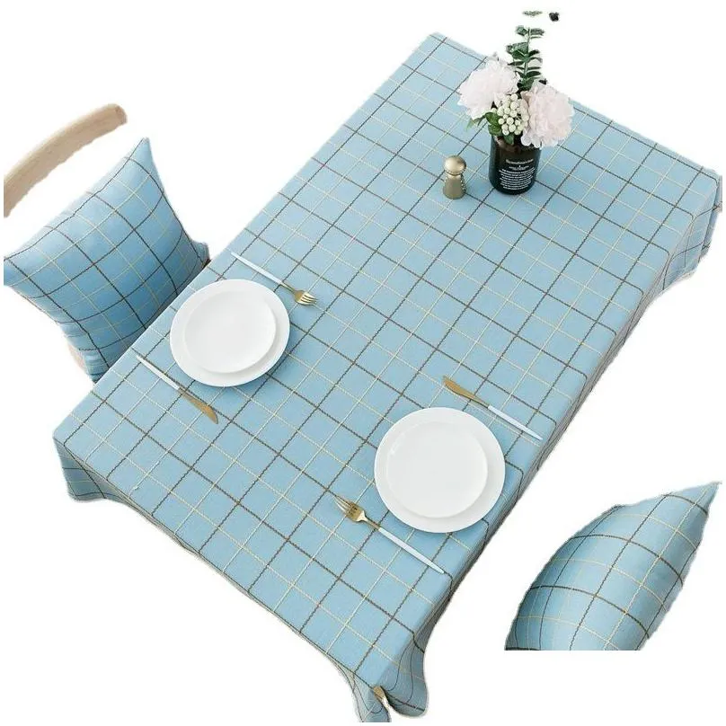 Table Cloth Dining Table Cloth Rectangar American Style Rural Tablecloth Cotton Linen Small  Tea Checkered Desk Home Garden Home Otgbv