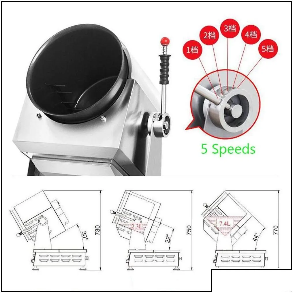 Other Kitchen Dining Bar Helpf Restaurant Gas Cooking Hine Mti Functional Kitchen Robot Matic Drum Wok Cooker Stove Equipment Dro