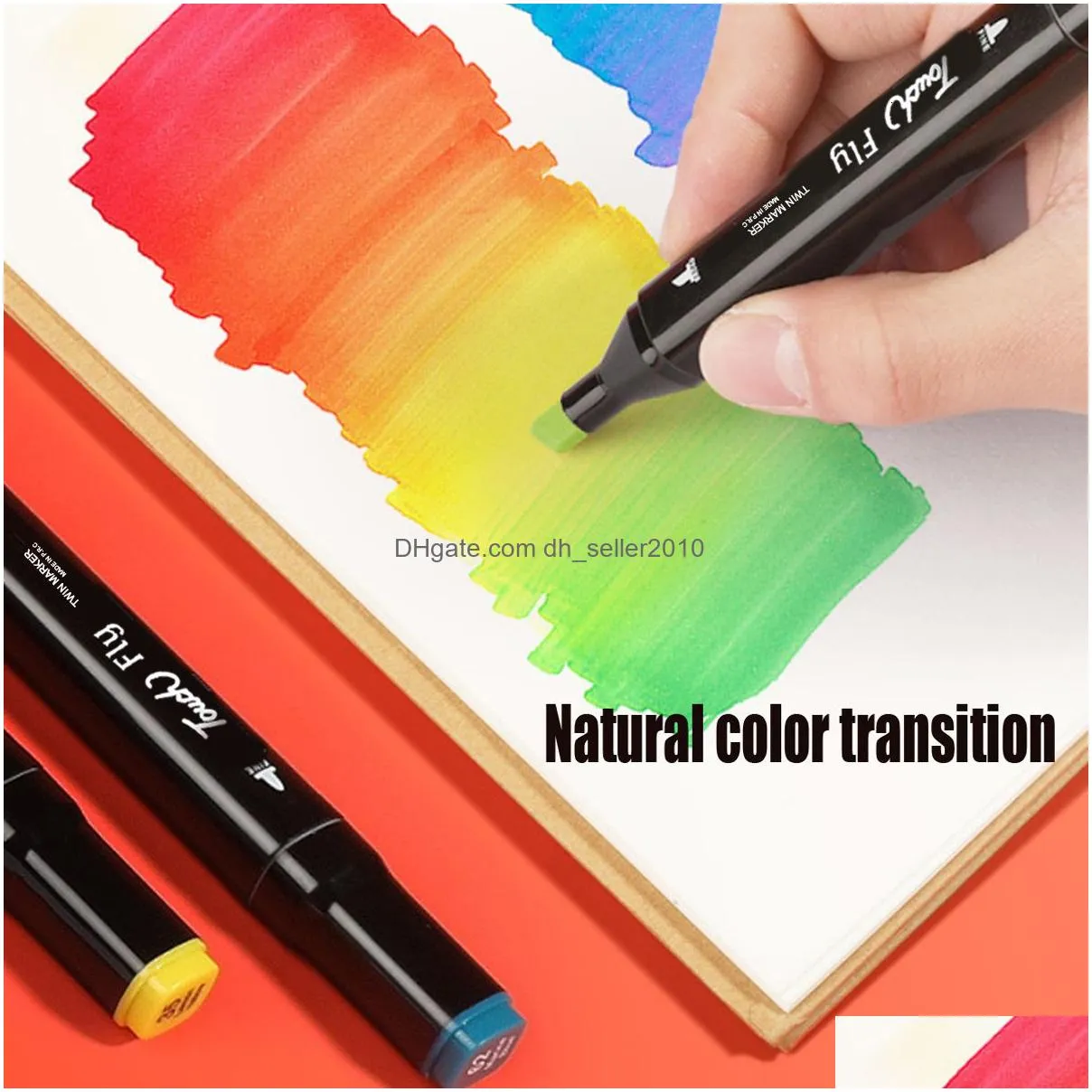 Markers Wholesale Markers 36486080100 Colors Dual Brush Painting Art Marker Set Pen Manga Sketching For Ding Student School Supplies O Dhskq