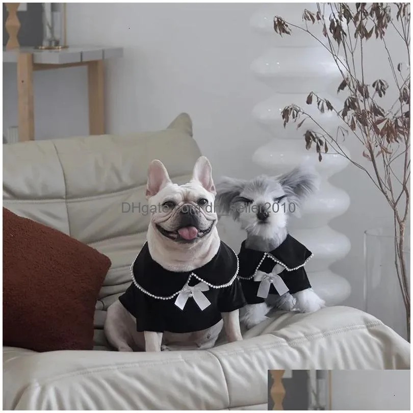 Dog Apparel Dog Apparel Autumn Winter Clothes Designer Sweater Schnauzer French Bldog Teddy Small Medium Luxury Cat Veet Dress Pet Ite Dh0Sf