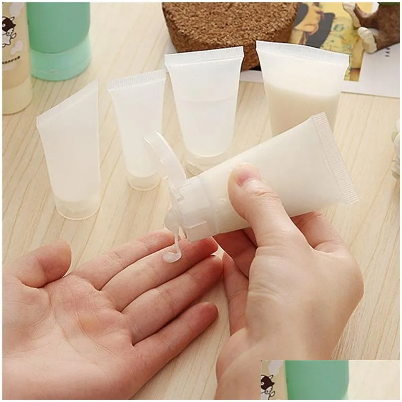 Packing Bottles Wholesale 10Ml 15Ml 20Ml 30Ml 50Ml 100Ml Portable Empty Refillable Clear Plastic Soft Tube Cosmetic Sample Packing Con Dhhst