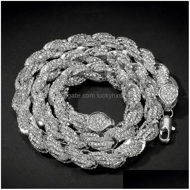 Chains Iced Out Chains Necklaces Mens Hip Hop Jewelry Rose Gold Sier Chain Necklace299C17826106431336 Jewelry Necklaces Pendants Dhuky