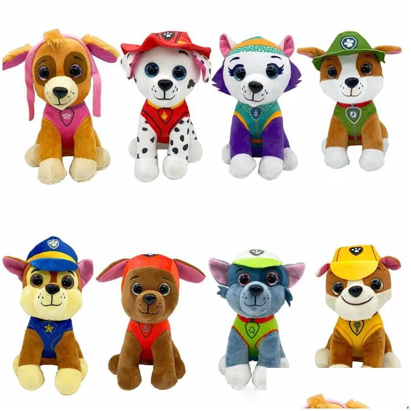 Factory Wholesale 25Cm 8 Styles Dog Patrol Plush Toys Animation Film And Teion Surrounding Dolls Childrens Gifts