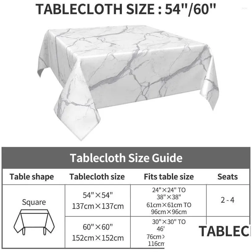 table cloth square 54x54 60x60 washable cover marble waterproof tablecloths for kitchen dining room wedding