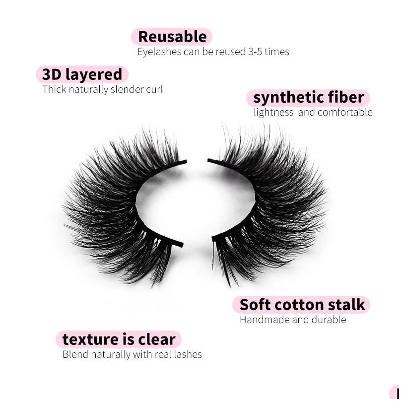 Other Health & Beauty Items False Eyelashes Cat Eye Fluffy Faux Mink Lashes 8D 3D Wispy Curl 10Pairs Pack Dramatic Long Thick Volume N Dhnes