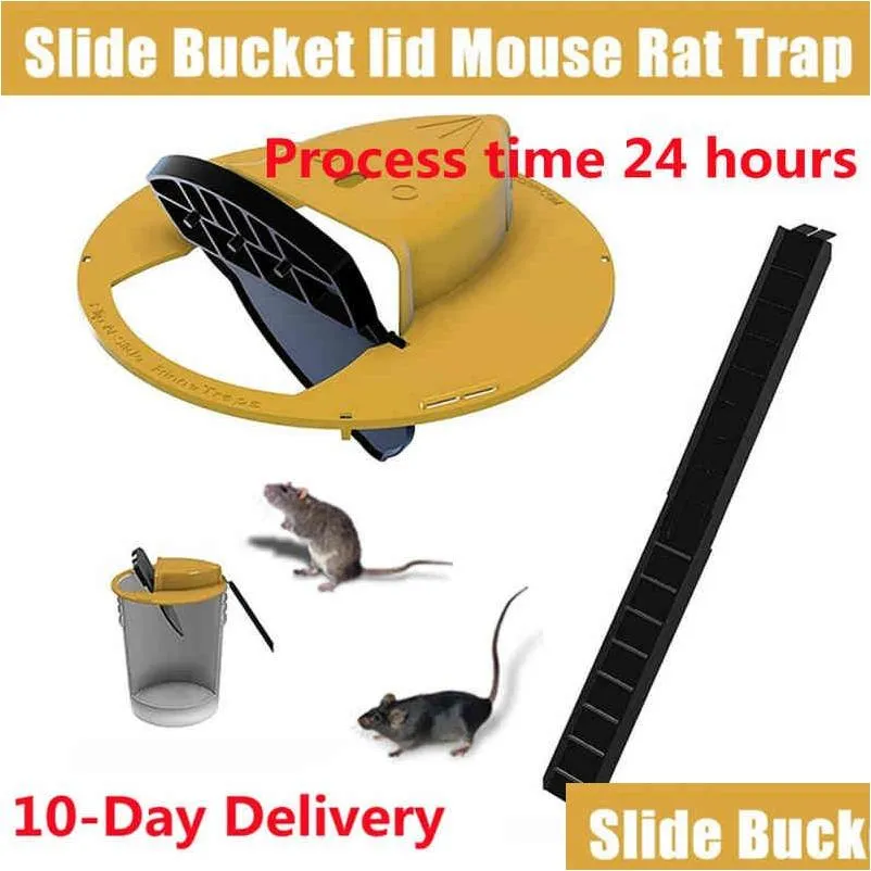 mice trap reusable smart flip and slide bucket lid mouse rat trap humane or lethal auto reset door style multi catch