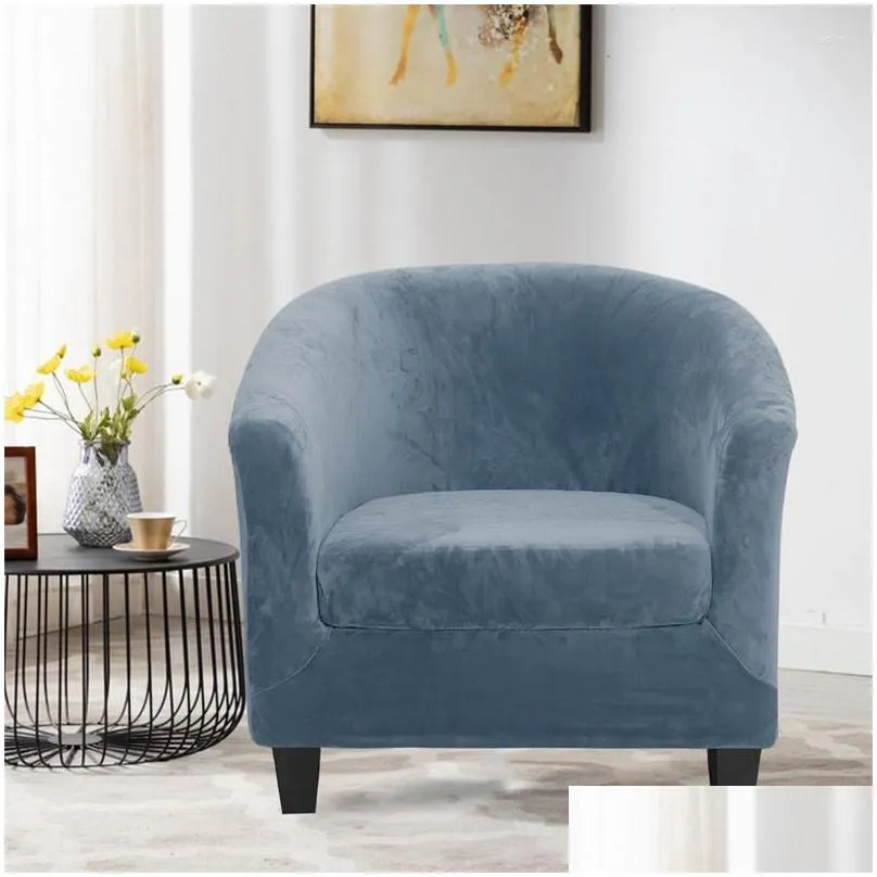 chair covers soft velvet tub stretch club sofa slipcovers non slip armchair couch cover with seat cushion bar counter