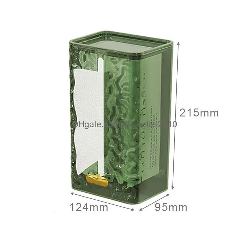 Tissue Boxes & Napkins Tissue Boxes Napkins Mtipurpose Box Transparent Rectangar Storage Bathroom Wall Mounted Toilet Paper Case Deskt Dhews