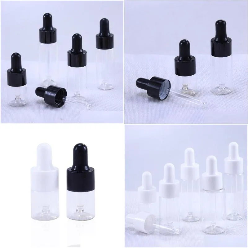 wholesale 50pcs/lot 5ml 10ml 15ml 20ml clear glass dropper bottle jars vials with pipette for cosmetic perfume essential oil bottles