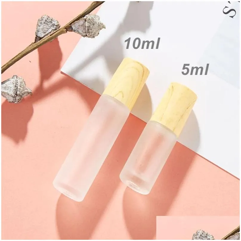 Roll On Bottles Wholesale Essential Oil Roller Bottles 5Ml 10Ml Glass Roll On Bottle With Stainless Steel Balls Portable Empty Per Con Dhdxu