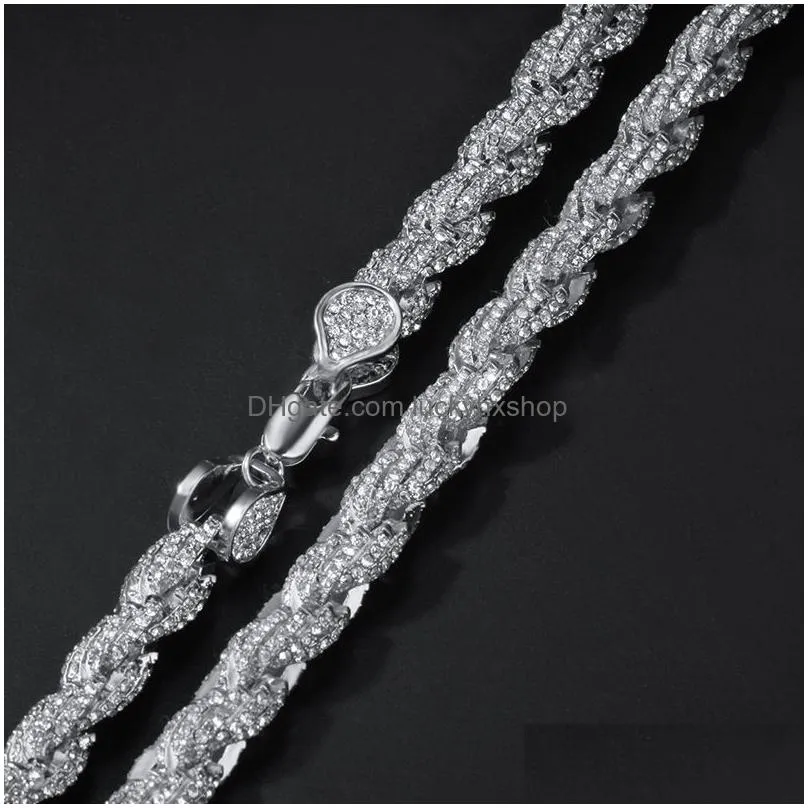Chains Iced Out Chains Necklaces Mens Hip Hop Jewelry Rose Gold Sier Chain Necklace299C17826106431336 Jewelry Necklaces Pendants Dhuky