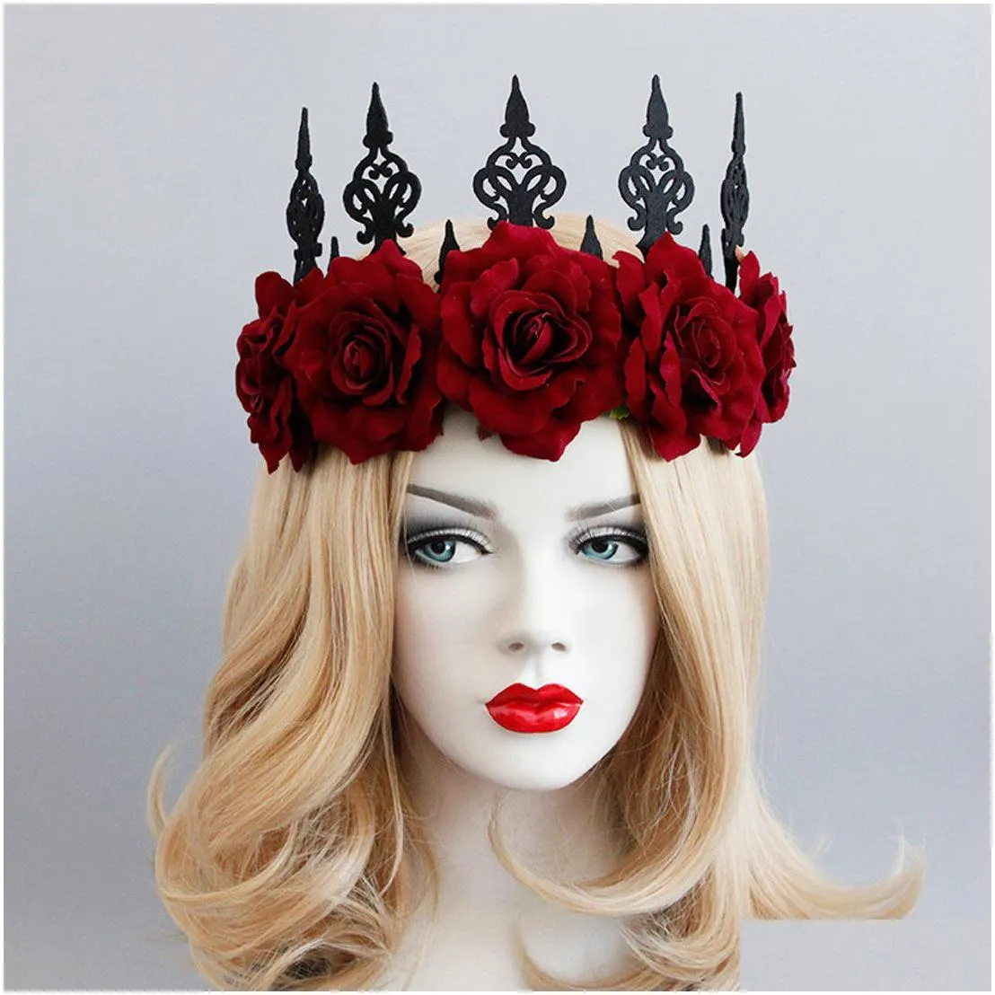 headbands rose red flower crown woodland hair wreath festival headband f67 drop delivery 2022 naturalstore amrpm