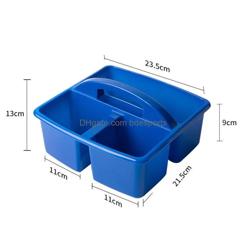 Desk & Drawer Organizers Wholesale Rainbow Mtifunctional Portable Split Storage Basket Tool Box Desk Accessories 23.5X21.5X13Cm Office Dhpei