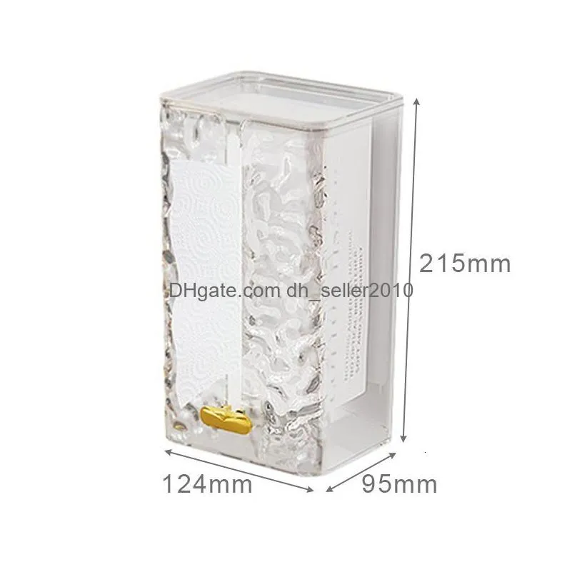 Tissue Boxes & Napkins Tissue Boxes Napkins Mtipurpose Box Transparent Rectangar Storage Bathroom Wall Mounted Toilet Paper Case Deskt Dhews